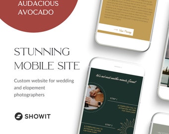 Audacious Avocado Showit Website Template, Fotograf Website (Digitaler Download)