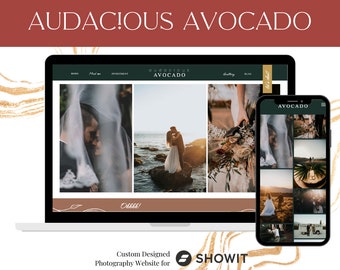 Websitesjabloon Audacious Avocado Showit, fotografiewebsite