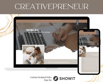 ShowIt-verkooppaginasjabloon voor fotografen en coaches (directe download)