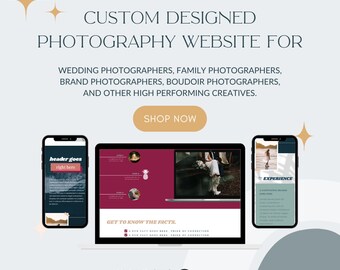 Custom Designed ShowIt Templates for Wedding Photographers and Family Photographers, Photography Website, Converting Photography Website