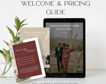Individuell gestalteter Willkommens- und Preisleitfaden für Hochzeits- und Elopement-Fotografen