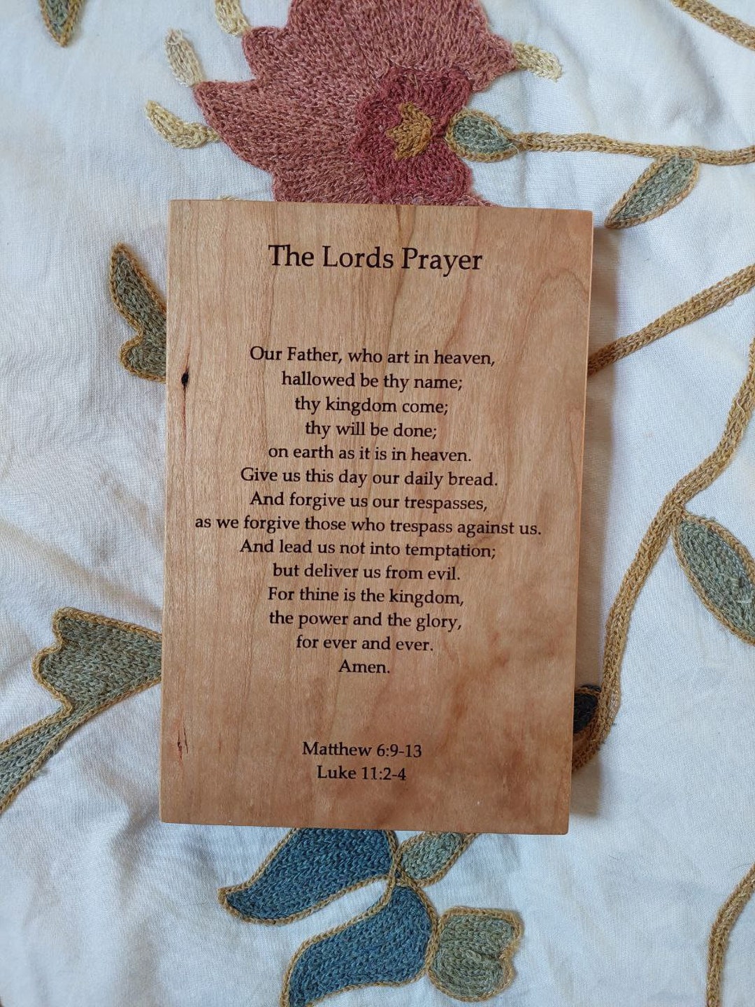 The Lords Prayer Engraved Art - Etsy