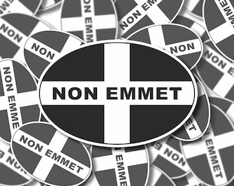 Non Emmet Cornwall Cornish Kernow County Flag Oval Vinyl Sticker Decal For Car Van 120x80mm