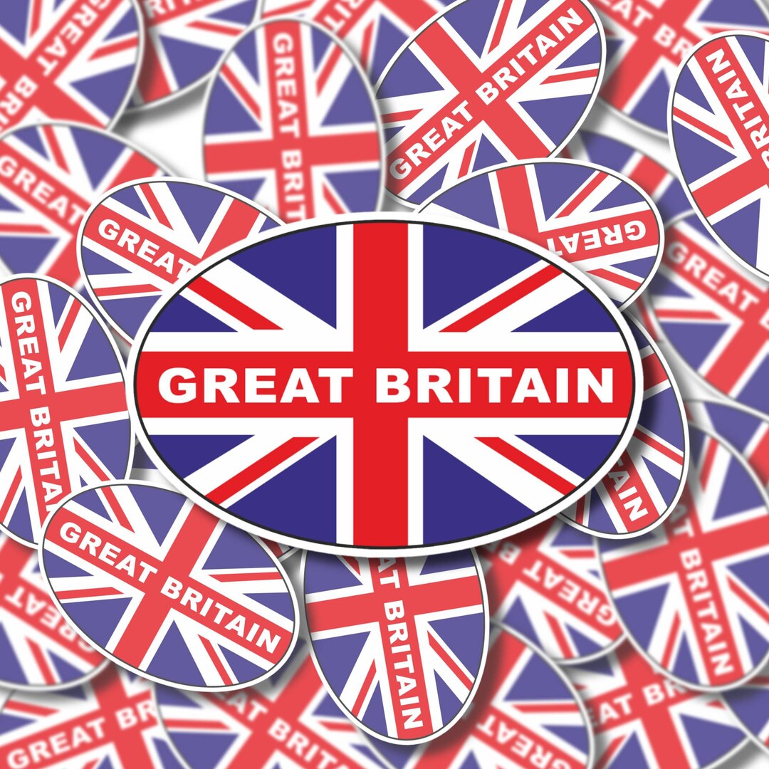 Great Britain UK British Union Jack Flag Oval Vinyl Bumper Sticker ...