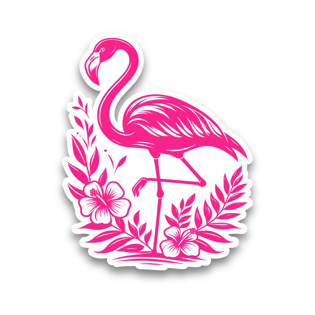 Pink Flamingo Bird Animal Sticker Decal Car Window Scrapbook Laptop ...
