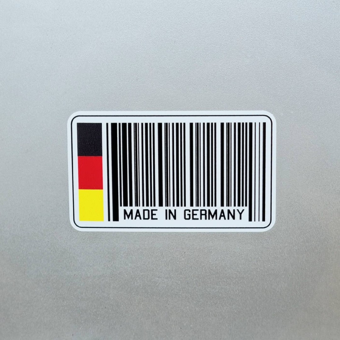Made in Germany Barcode German Flag Vinyl Sticker Decal for - Etsy UK