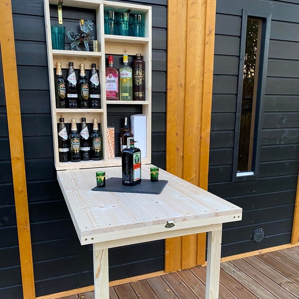 Murphy Bar • Space Saving Table • Drop Down Bar • Transforming Table • Wall Mount Bar • Outdoor Bar • Cocktail Bar • Man Cave Furniture