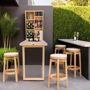 Murphy Bar | Wall Mounted Folding Table for Outdoor Spaces | Drink & Snack Station for Small Patios and Balconies