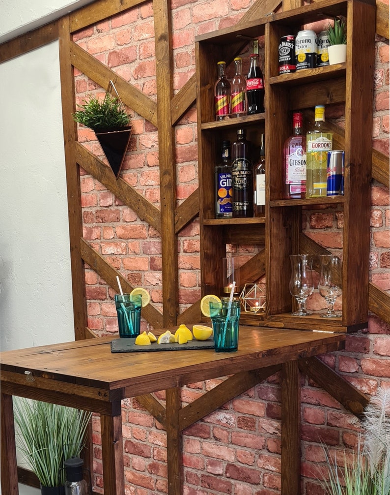 Murphy Bar Space Saving Table Drop Down Bar Transforming Etsy