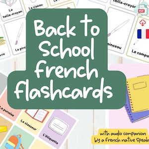 France flashcards French back to school office supplies montessori cards toddlers kids print at home educational digital downloads bilingual