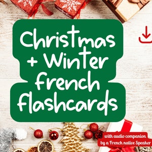 Französische Weihnachten Winter Karteikarten Frankreich Montessori Homeschoooling Kleinkinder Kinder drucken zu Hause dreiteilige Karten Lernkarten
