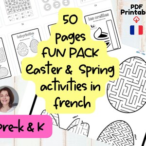 FRENCH Easter & Spring 50 Pages France Printable Educational Toddlers K PRE-K Homeschool Print at Home Printable Educational Activities