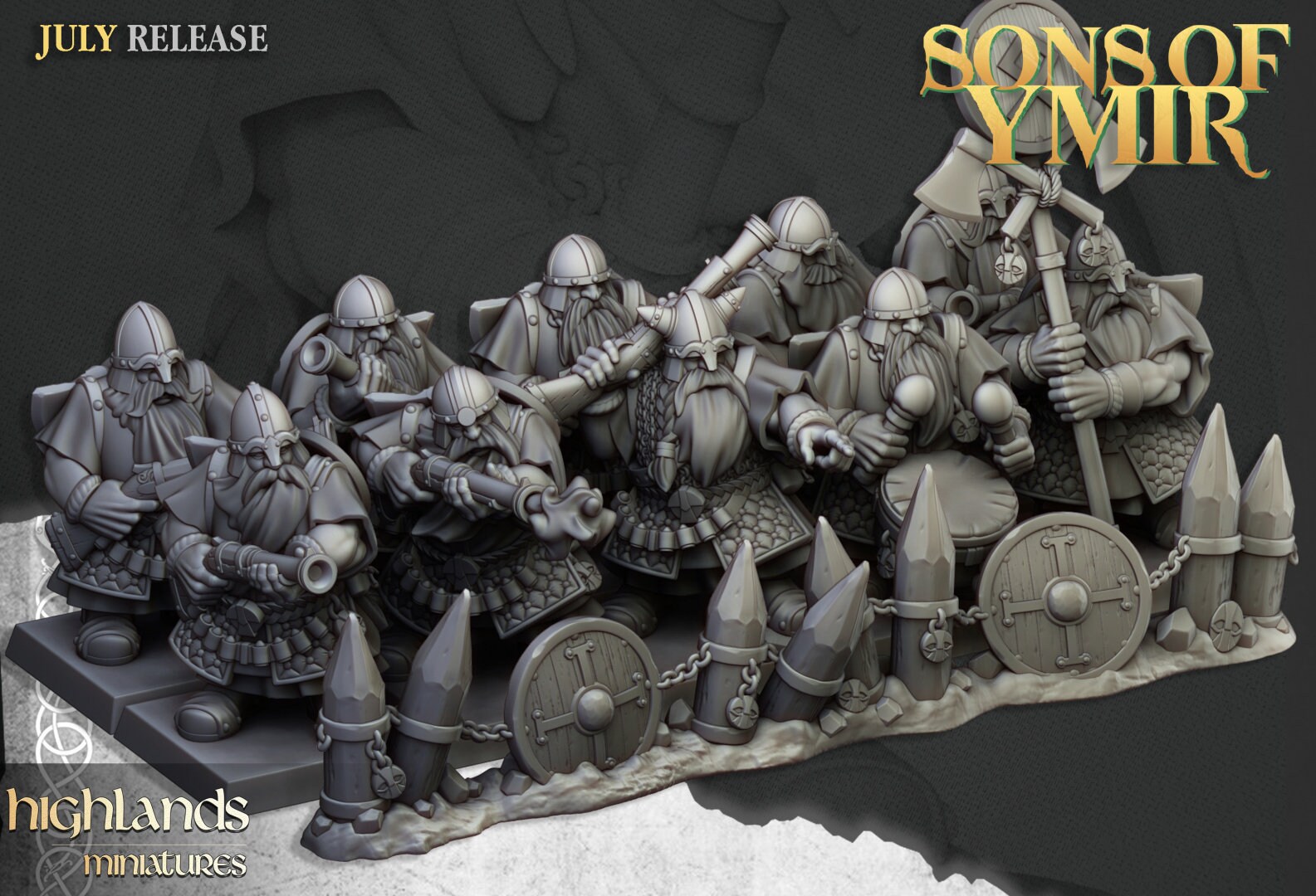 Dwarfs Marksmen Unit - Sons of Ymir - Highlands Miniatures