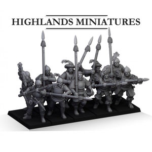 Sunland Troops with spears. Sunland Empire. Highland Miniatures