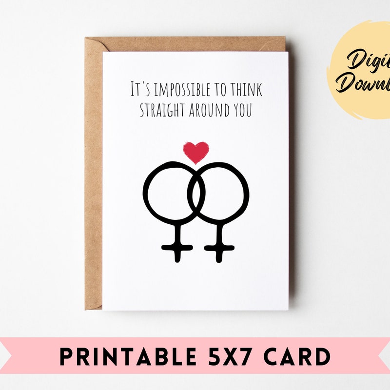 Valentines for Lesbian Card - Etsy