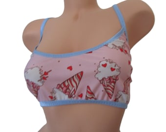 Sujetador deportivo para hombre, estampados de nailon y elastano, ribete de color