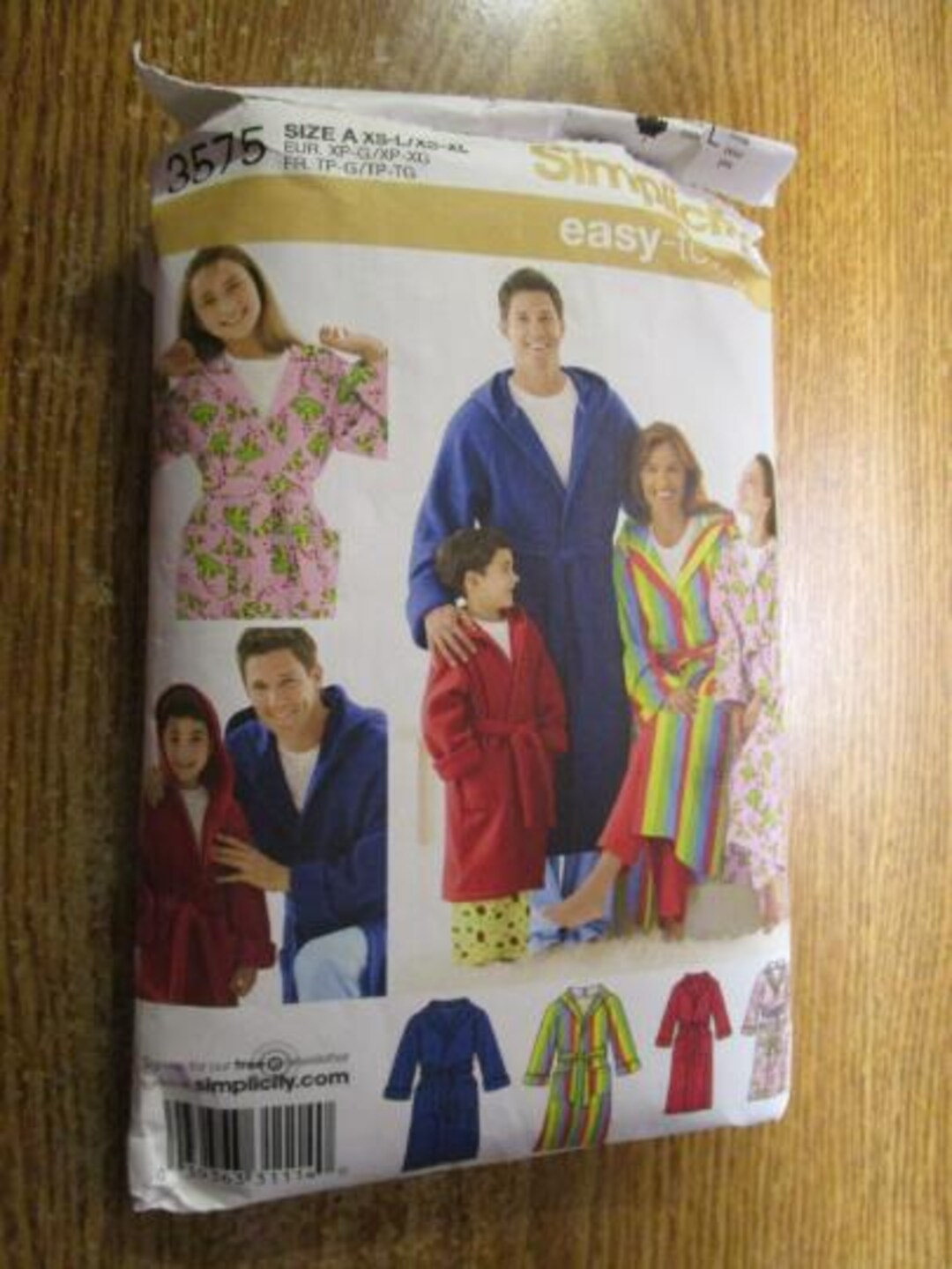 Simplicity Robe Pattern Simplicity Sewing Pattern 3575A, Robes for Men, Women, Child, Sizes XS ...