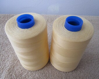 Cream (Leghorn #4115) Sewing Thread - 1 Large Cone, American & Efird Brand-Made in USA - TEX 40 - 6000 yards