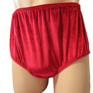 Puede incluir: Ropa interior de terciopelo rojo con cintura el&aacute;stica. La ropa interior es de color rojo liso y tiene una textura suave y afelpada. La prenda est&aacute; dise&ntilde;ada para la comodidad y la cobertura.