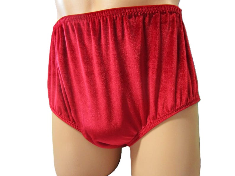 Puede incluir: Ropa interior de terciopelo rojo con cintura el&aacute;stica. La ropa interior es de color rojo liso y tiene una textura suave y afelpada. La prenda est&aacute; dise&ntilde;ada para la comodidad y la cobertura.