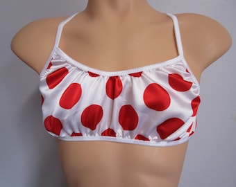 Sujetador de entrenamiento para hombre, estampado satinado, ribete elástico de color.