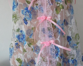 Special Order for SD - Frilly Floral Lace Prints Leotard with Lace Trim