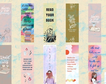 Printable Bookmarks Template Printable Bookmarks Set Bookmarks