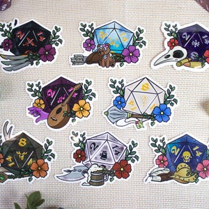 Adesivo de dados d20 da lenda de Vox Machina