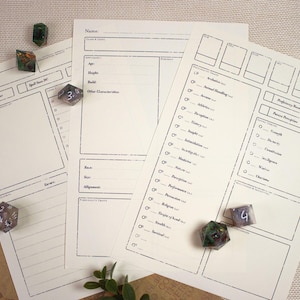 Vintage Case File A5 Printable Character Sheet | Dnd 5e Character Journal / Dungeons and Dragons / Tabletop RPG / D&D Journal / TTRPG