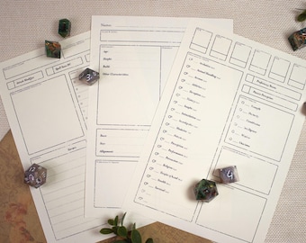 Vintage D&D Character Sheet: A5 Printable Journal (PDF)