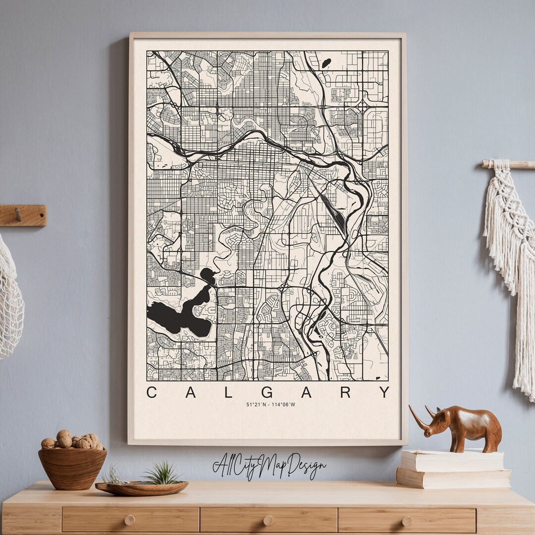 Calgary Poster Map, City Travel Print, Poster Print, City Map Travel