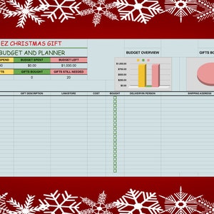 EZ Christmas Gift Budget & Planner