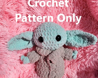 Patrón de crochet de bebé extraterrestre: Peluche amigurumi (Descarga digital en PDF)