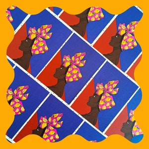 Lemon headscarf - illustration postcard by Coloursplash