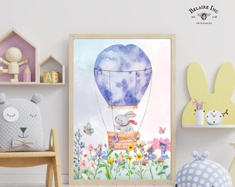 Whimsical Nursery Playroom Baby Room Art | Cute Children Art Watercolor | 5 Sizes PRINTABLE Digital Whimsical Art | 090