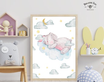Whimsical Nursery Playroom Baby Room Art | Cute Children Art Watercolor | 5 Sizes PRINTABLE Digital Whimsical Art | 088