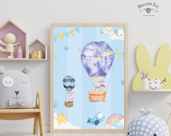Whimsical Nursery Playroom Baby Room Art | Cute Children Art Watercolor | 5 Sizes PRINTABLE Digital Whimsical Art | 089