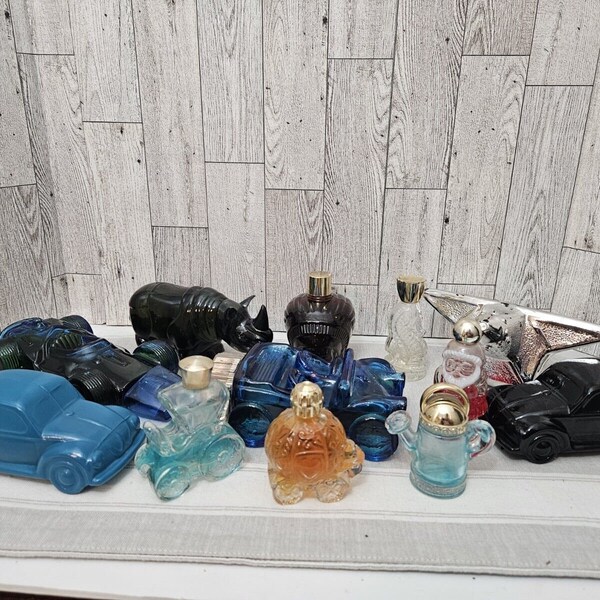 Vintage Avon Perfume Aftershave Hair Oil Bottles Lot Of 12 With Liquid