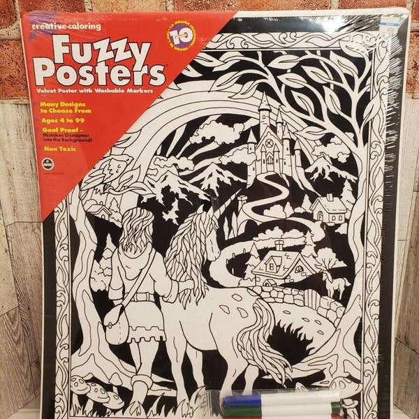 20x16 Western Graphics Country #7082 1997 Poster Fuzzy Velvet Unicorn SEALED