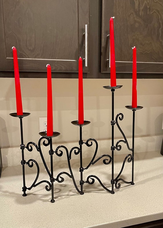Tall Black Candle Stand Etsy