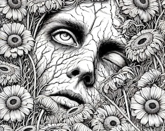 Adult Coloring Book - Faces