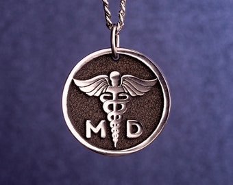 Caduceus Necklace Medical Doctor Pendant EMT Nurse Gift Doctor of Medicine Charm Medical Jewelry Emergency Doctor's Pendant Graduation Gift