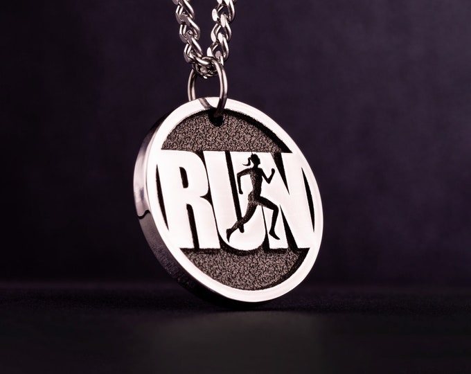 Girl Run Custom Pendant for Running Girls Gift Woman Runners Necklace Runner Gift Marathon runner Jewelry Womens Running club Charm for her