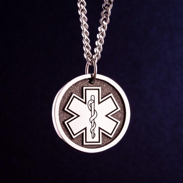 EMT Paramedic Necklace EMS Nurse Pendant Medical Caduceus Necklace Emergency Doctor Jewelry EMTs Graduation Gift The Star of Life Charm