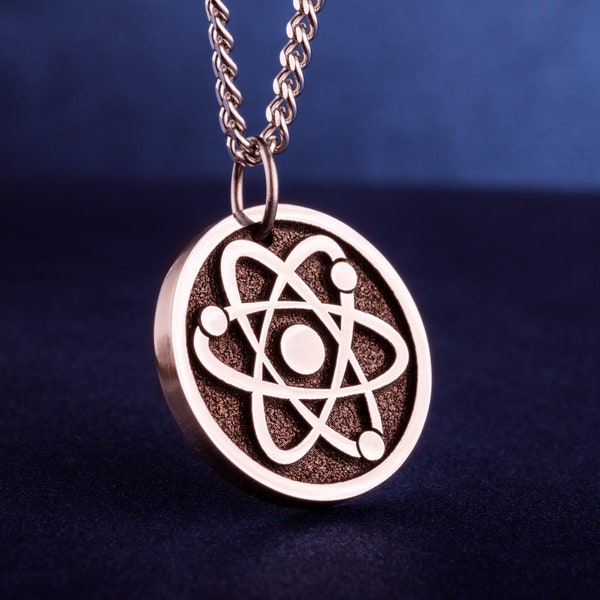 Atom Necklace Science Pendant Physics Teacher Necklace Symbol of Intellect Charm Scientist Gift Atheist Atom Symbol Necklace Atheism Jewelry