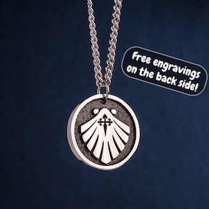 Camino de Santiago Scallop Shell Pendant: Symbolic and Stunning Jewelry. Necklace for backpacker and  Gift for Pilgrim