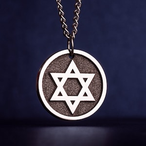 Davidster ketting Davids ster hanger Israël symbool Barmitzvah Joodse geschenken voor mannen Judaïca sieraden Bar mitswa cadeau Magen David Charm