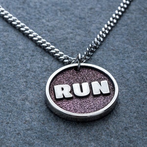 RUN - Custom pendant for Runners Necklace athlete Runner Gift. Various sports necklace. Marathon runner Gift Running club Charm