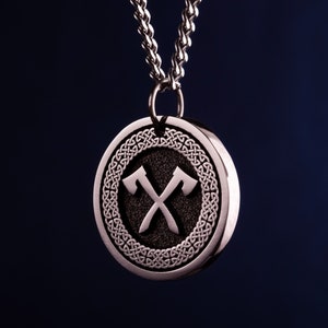 Viking Necklace Vikings Axe Pendant Battle Axe Necklace Lumberjack Axes Amulet Celtic Jewelry Mens Charm Axe necklace for men Gift for Him