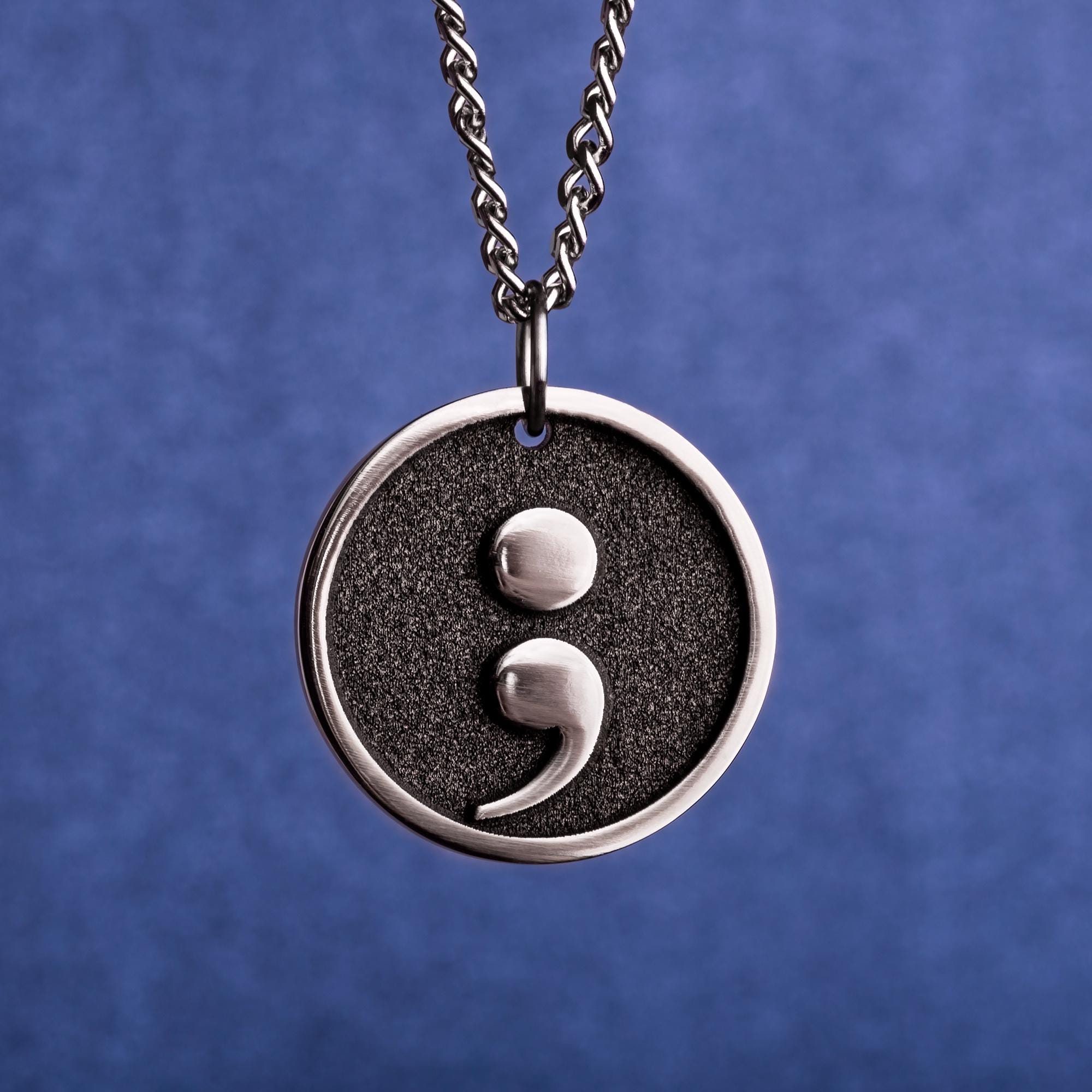 Semicolon Necklace New Life Pendant Second Chance Charm Sobriety